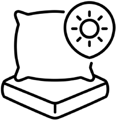 Pillow and sun outline icon