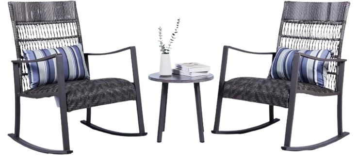Expressions 3-Piece Wicker Patio Rocking Chair Set