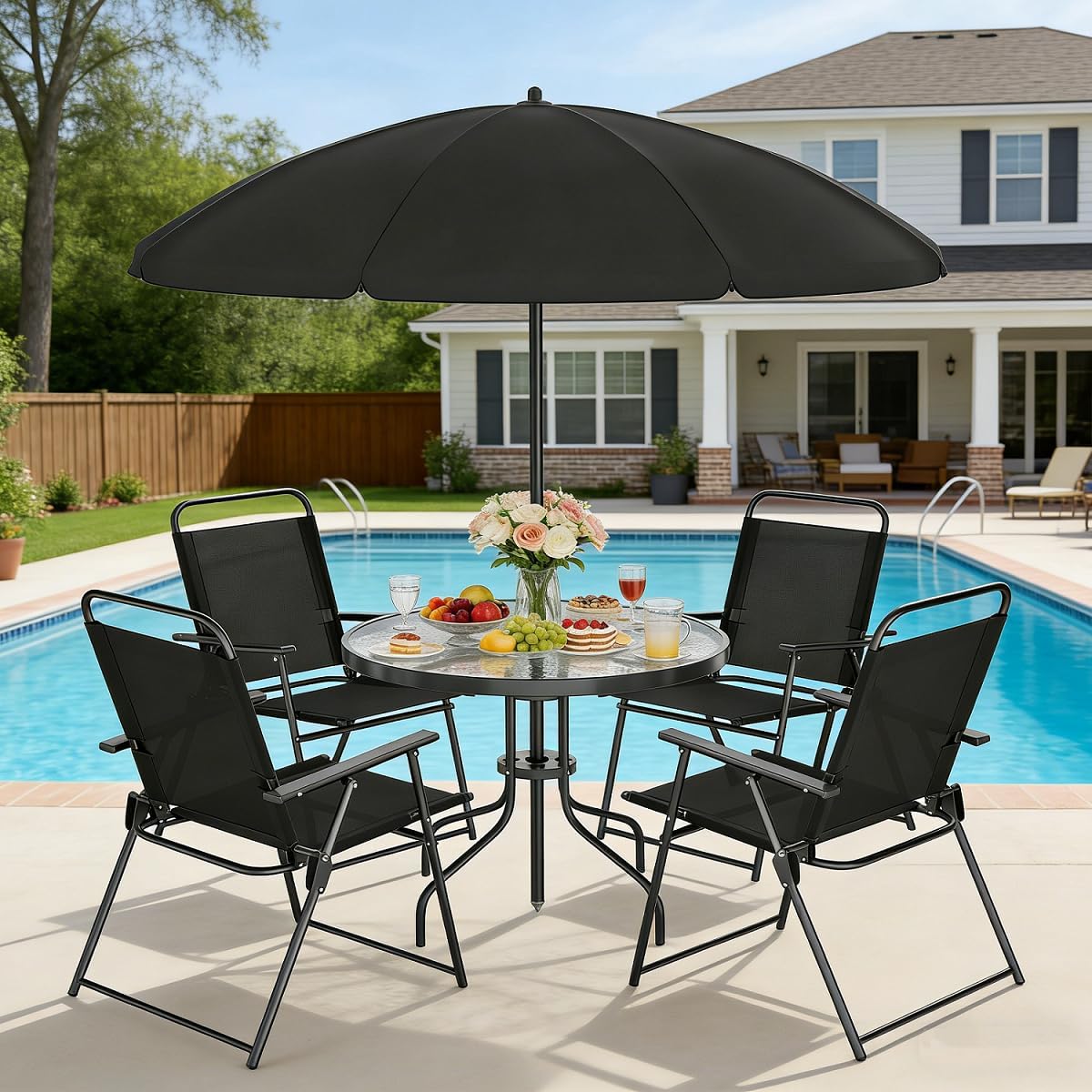 Small Outdoor Patio Dining Table and Chairs Set
