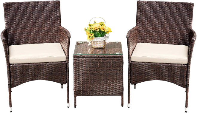 Patio Furniture Sets 3 Pieces Outdoor Wicker Porch Chair